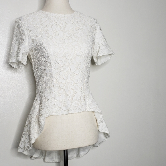 NEW SB by Sachin & Babi Peplum Arched Lace Top Luxury Castlecore Spring Summer - Picture 11 of 16